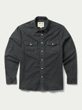 Slate denim snap western shirt with two chest pockets and snap buttons