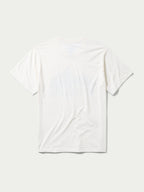 Bone t-shirt back view, plain crewneck short-sleeve