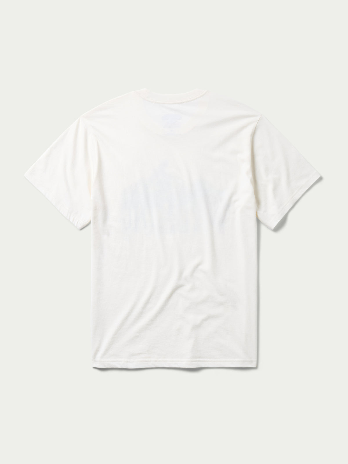 Bone t-shirt back view, plain crewneck short-sleeve