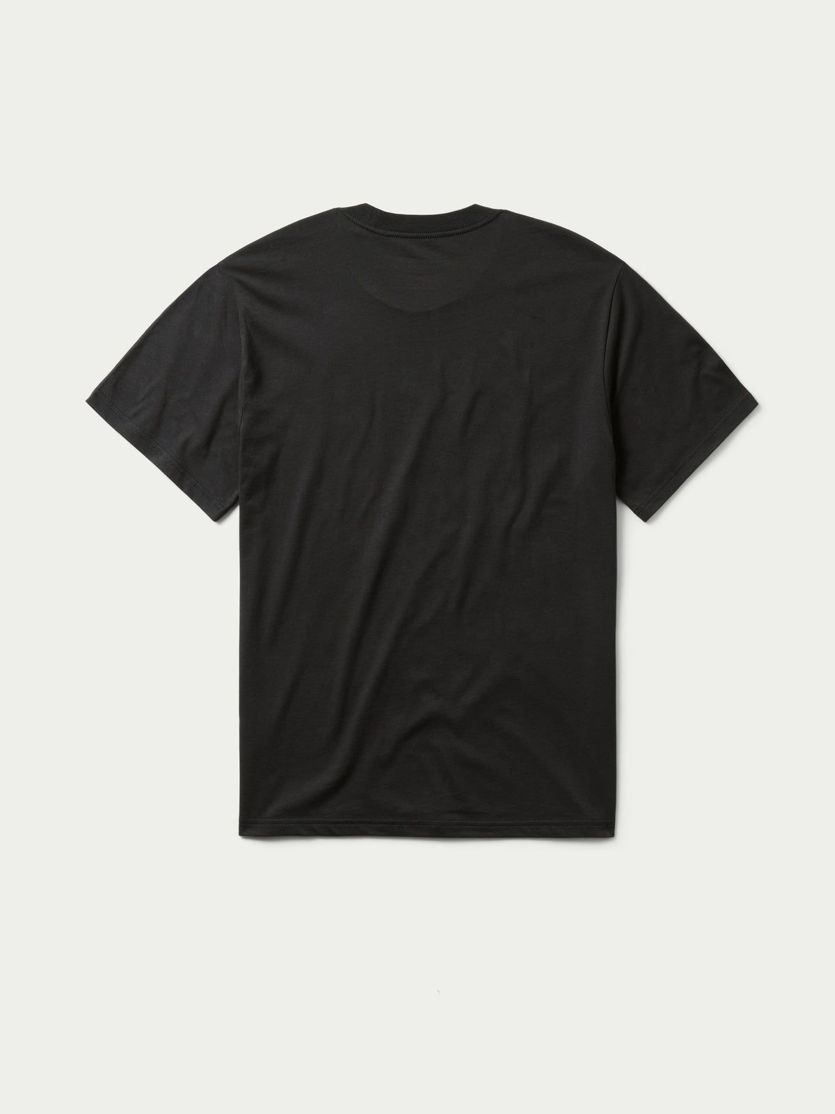 Black vintage crew-neck T-shirt, short sleeves, plain front