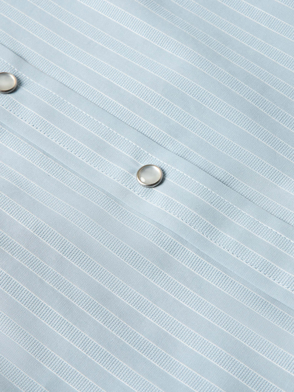 Light blue striped western button-down shirt with metal snap closures