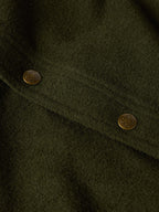 Olive wool overshirt with metal button detail on the chest