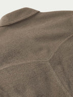 Taupe wool overshirt, curved yoke seam and single chest pocket