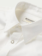 White western button-down shirt collar with snap placket and brand label