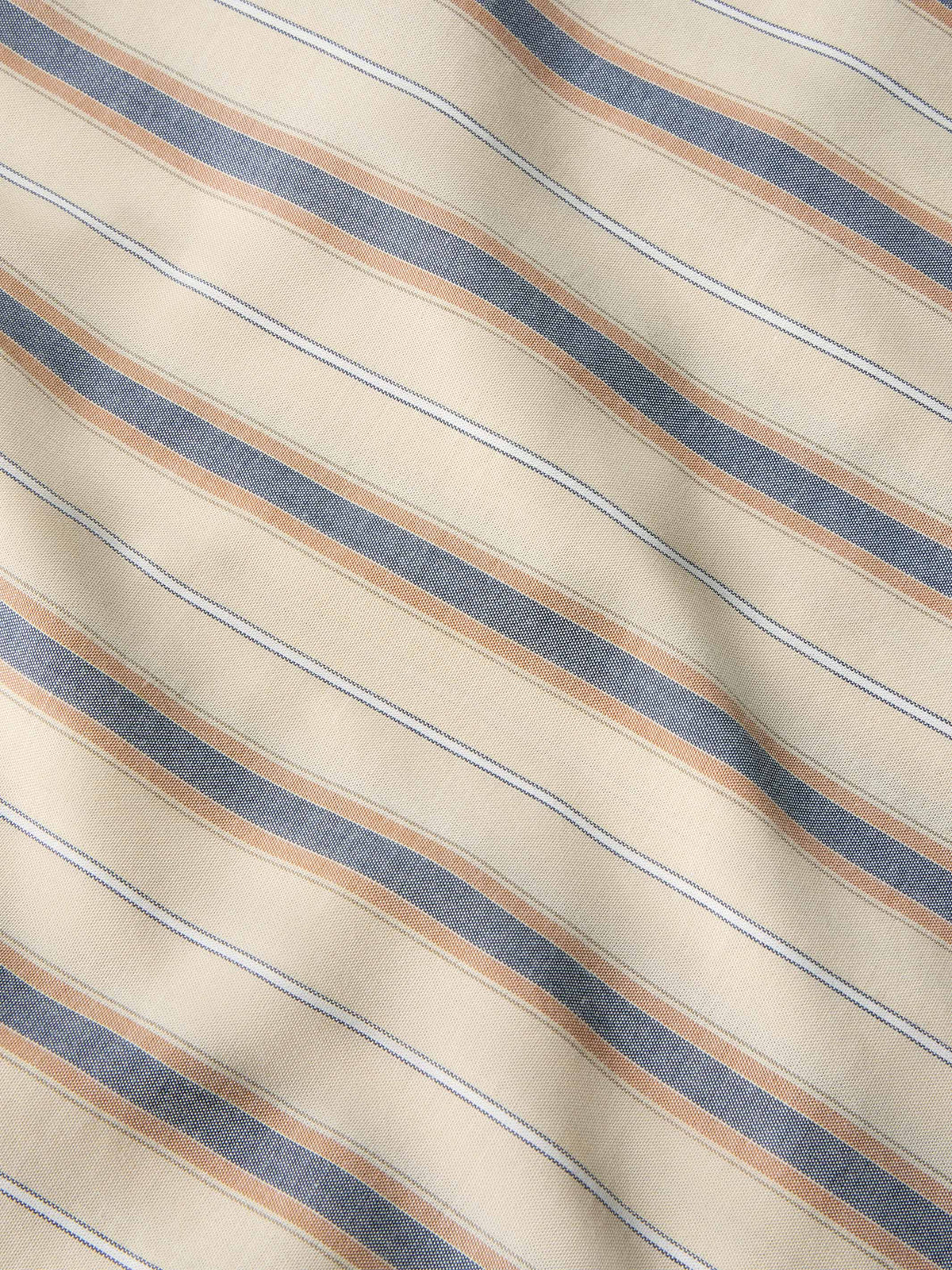 Striped cotton fabric for short-sleeve pearl-snap shirt
