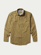 Olive western snap shirt with two chest pockets and button front