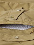 Olive snap-front western guide shirt with chest flap pocket and stitched emblem