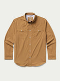 Pecan western snap shirt with chest snap flap pockets and long sleeves