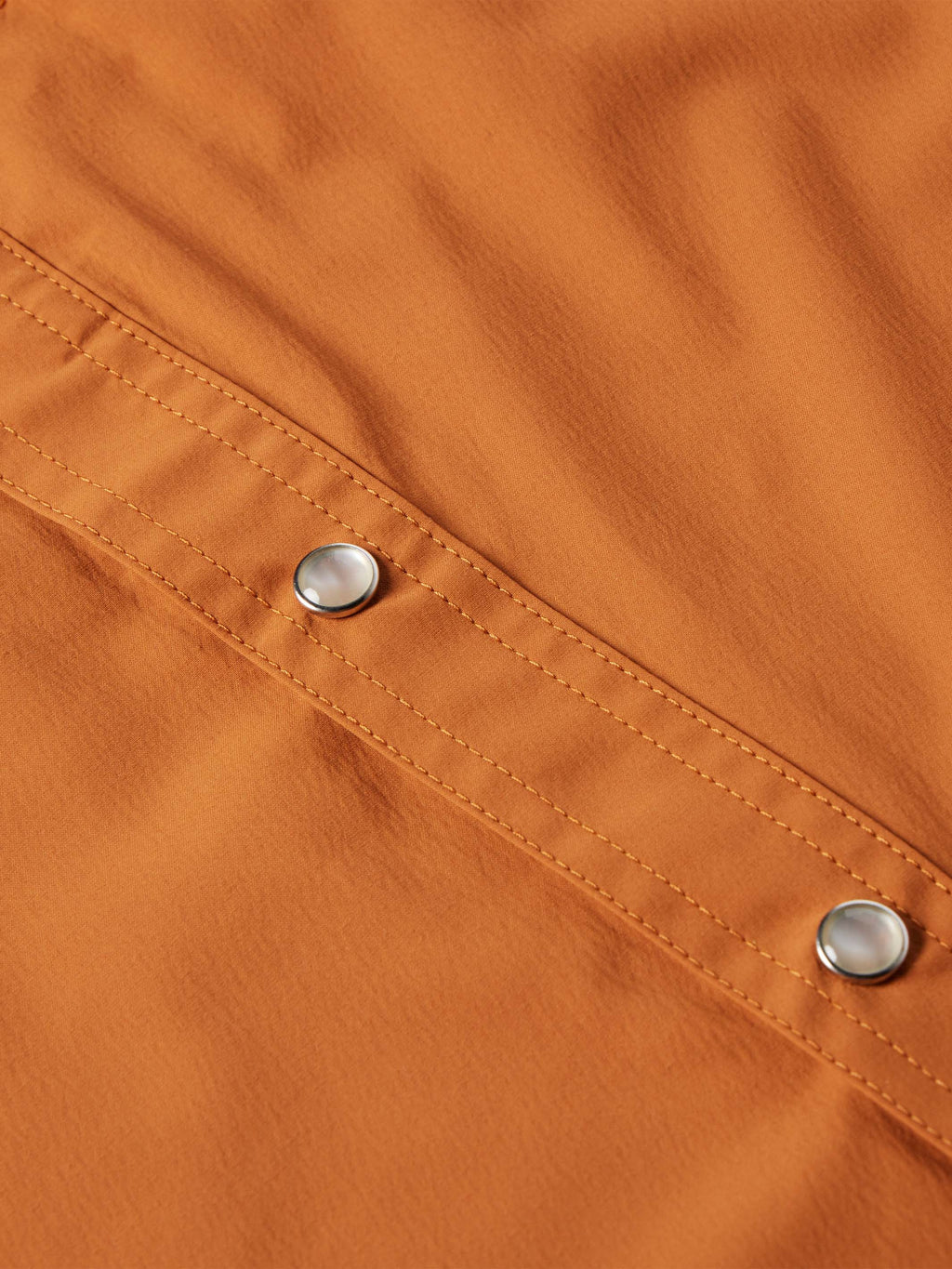 Rust western snap shirt with double-row snap button placket