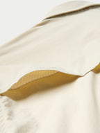 Khaki Western shirt hem with inner lining and snap button