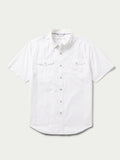 White short-sleeve snap western guide shirt with button front and two chest pockets