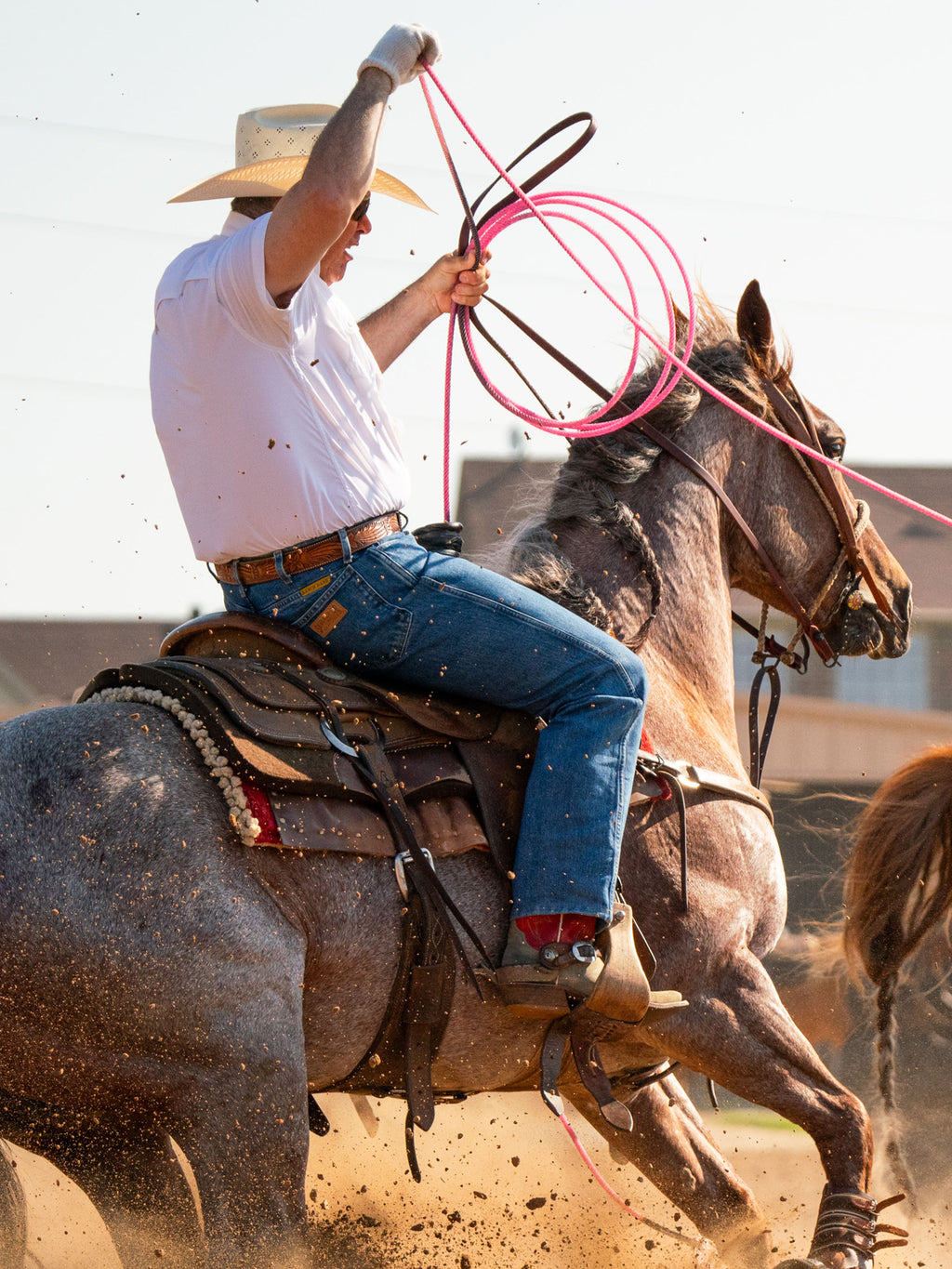 White short-sleeve snap western guide shirt with front placket and chest pockets