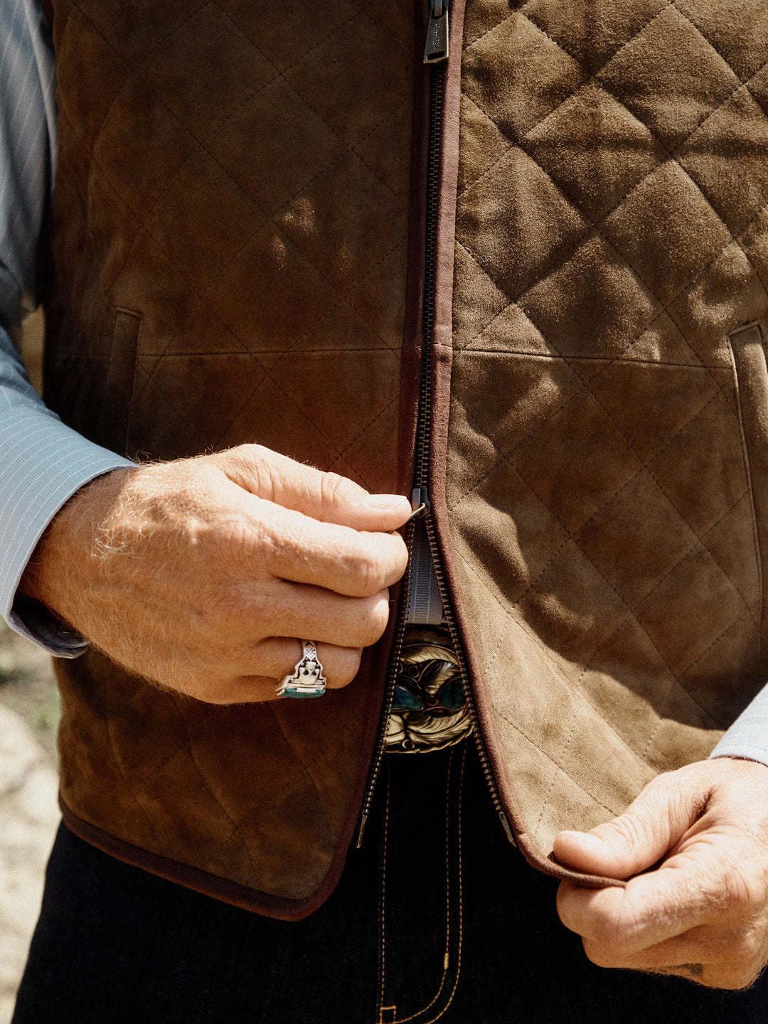 STOCKTON QUILTED SUEDE VEST - Schaefer Outfitter