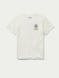 Men's cream graphic T-shirt with small chest 's' emblem logo