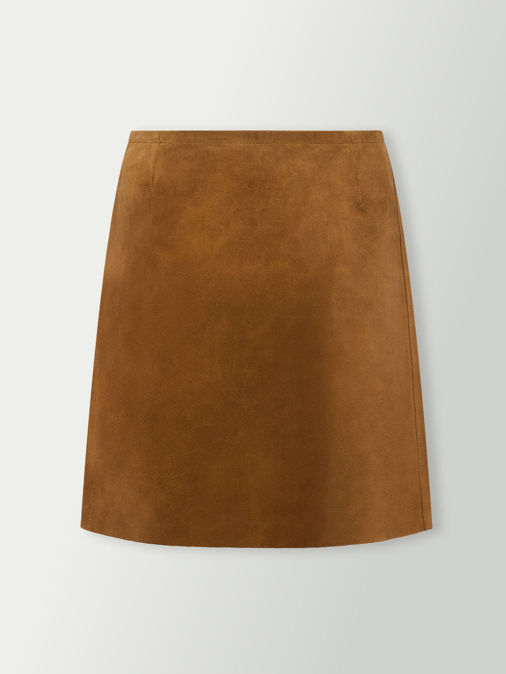 Tuscany suede A-line skirt with straight waistband and smooth hem