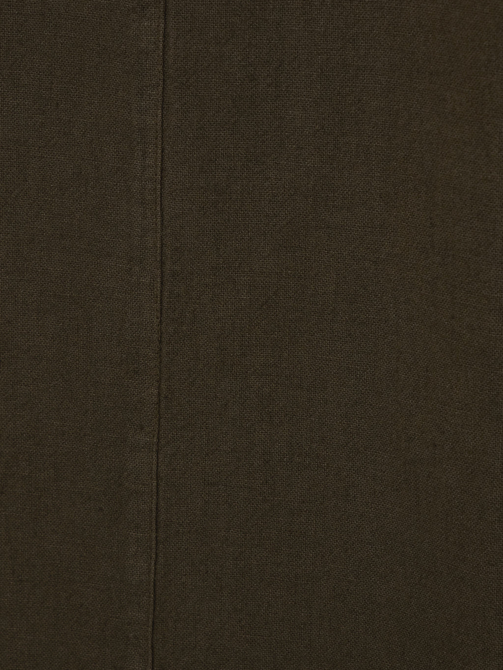 Olive dress fabric panel with visible side seam stitching
