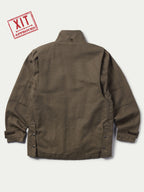 Stone canvas ranch jacket back view with stand collar