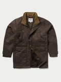 RangeWax® quilted jacket, dark brown, with flap chest pockets and button closures