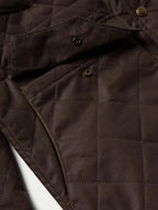 RangeWax® jacket close-up of chest pocket flap and quilted stitching