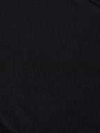 Black wool arena jacket fabric close-up with smooth knit texture