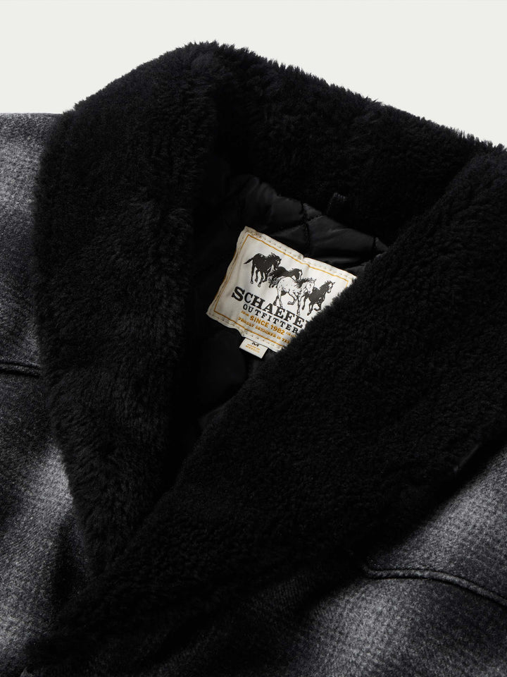 Wool Coat With Shearling Collar - Schaefer Outfitter