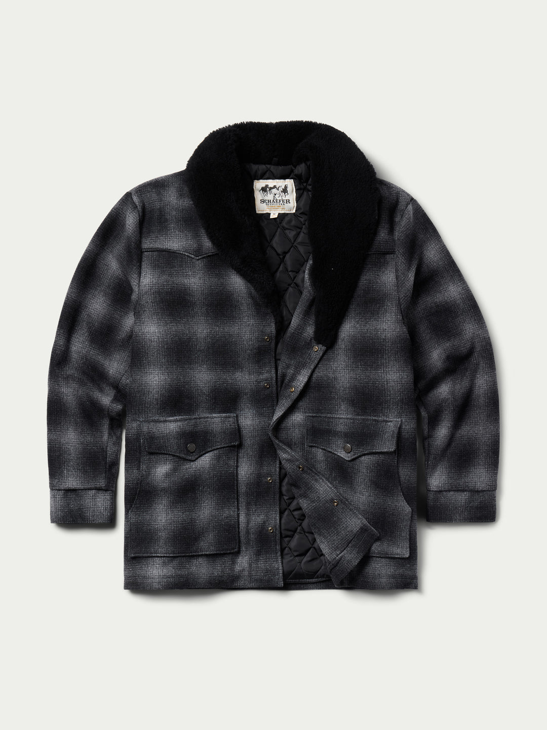 Wool Coat With Shearling Collar - Schaefer Outfitter
