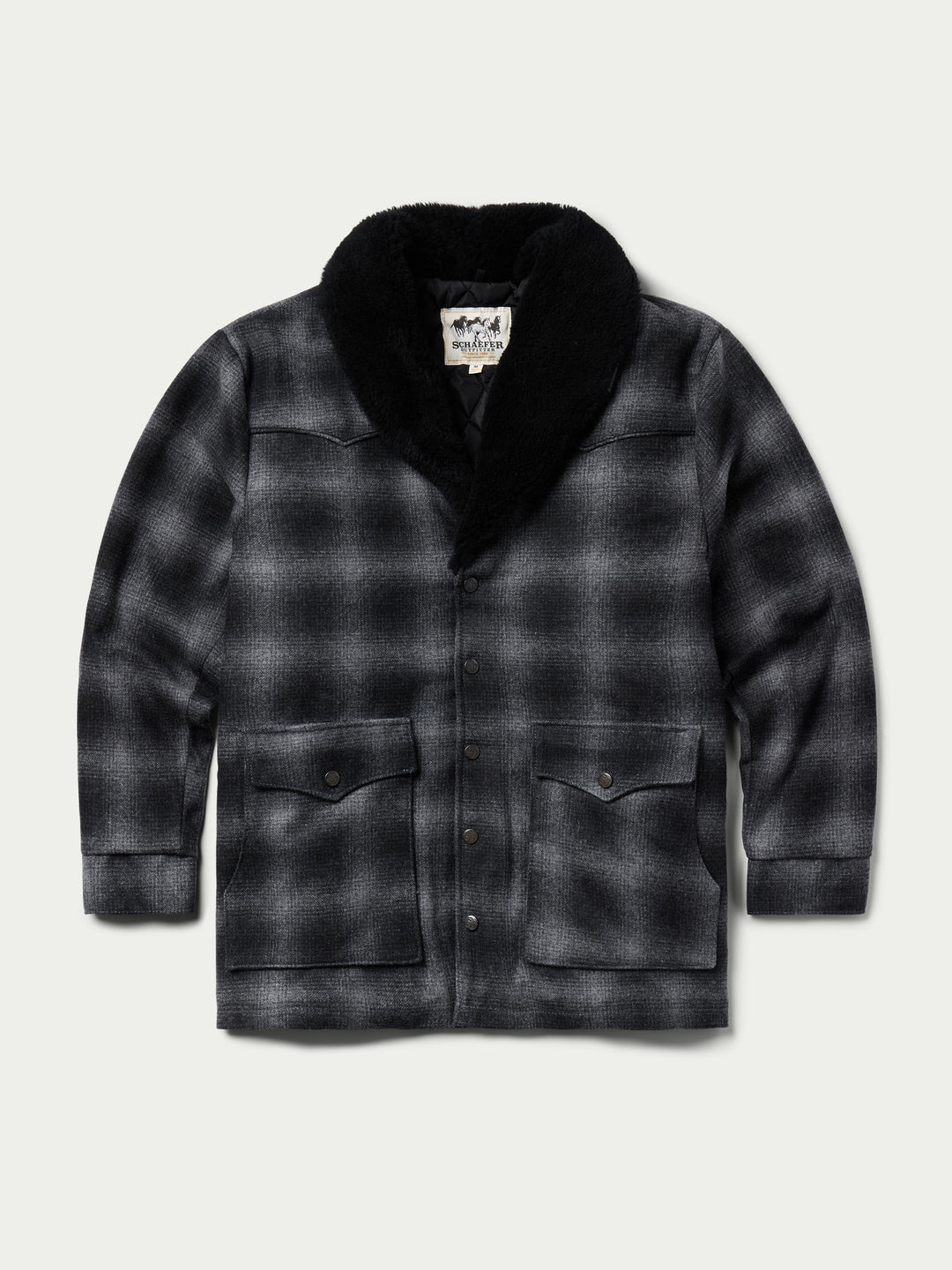 Wool Coat With Shearling Collar - Schaefer Outfitter