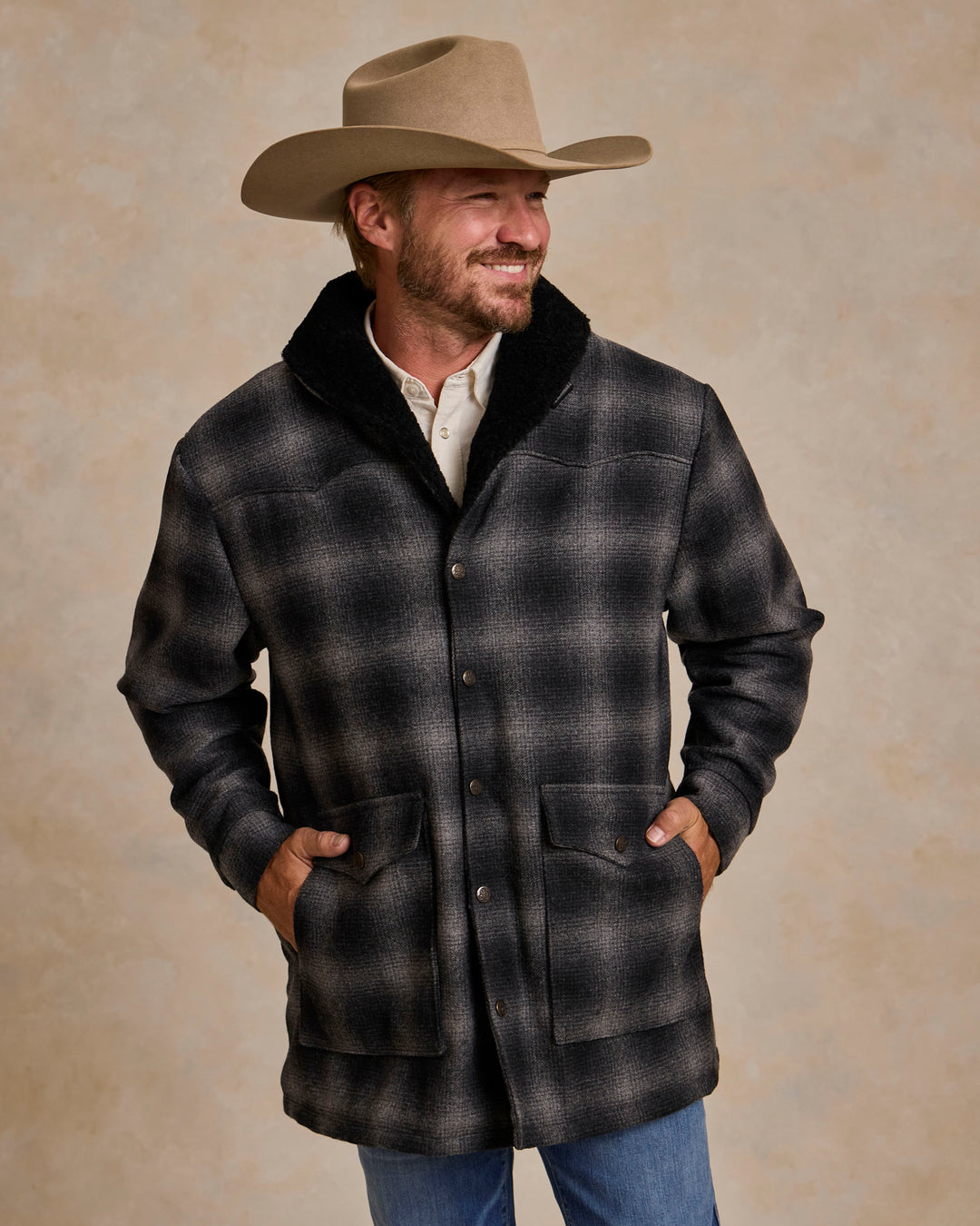 Wool Coat With Shearling Collar - Schaefer Outfitter