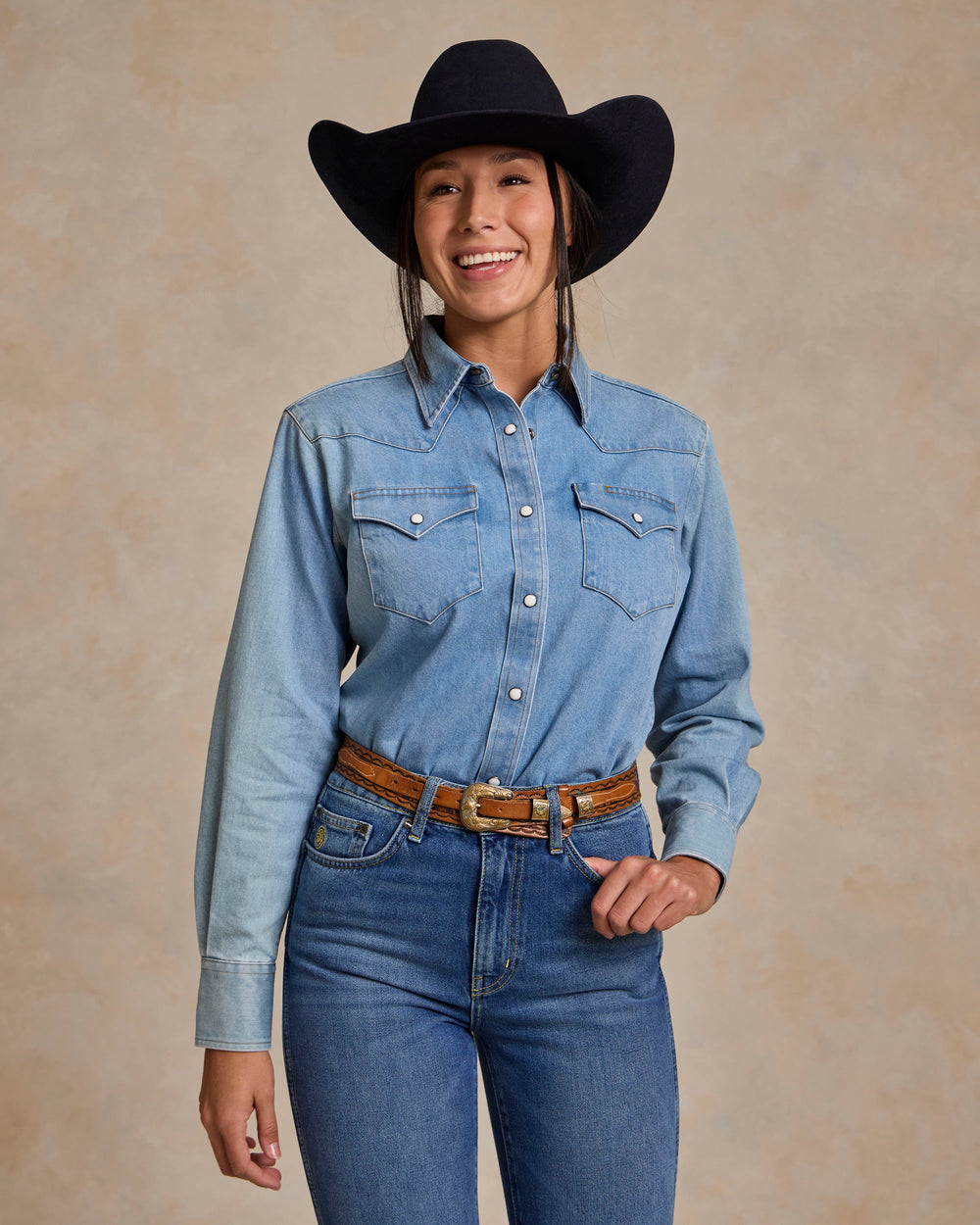 Women's Western Denim Pearl Snap - Schaefer Outfitter