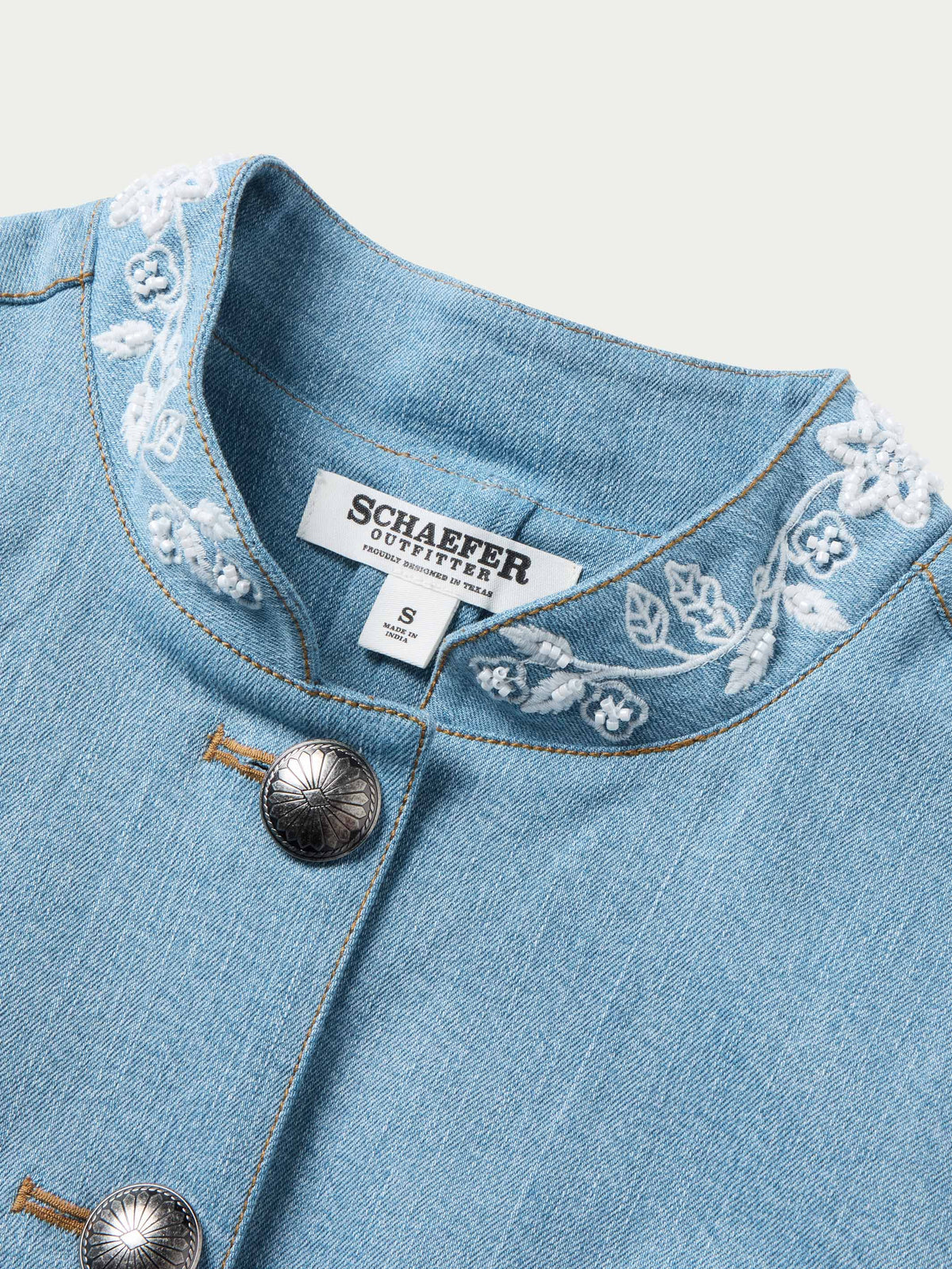 QUEEN OF THE RODEO BEADED DENIM JACKET - Schaefer Outfitter