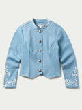 QUEEN OF THE RODEO BEADED DENIM JACKET - Schaefer Outfitter