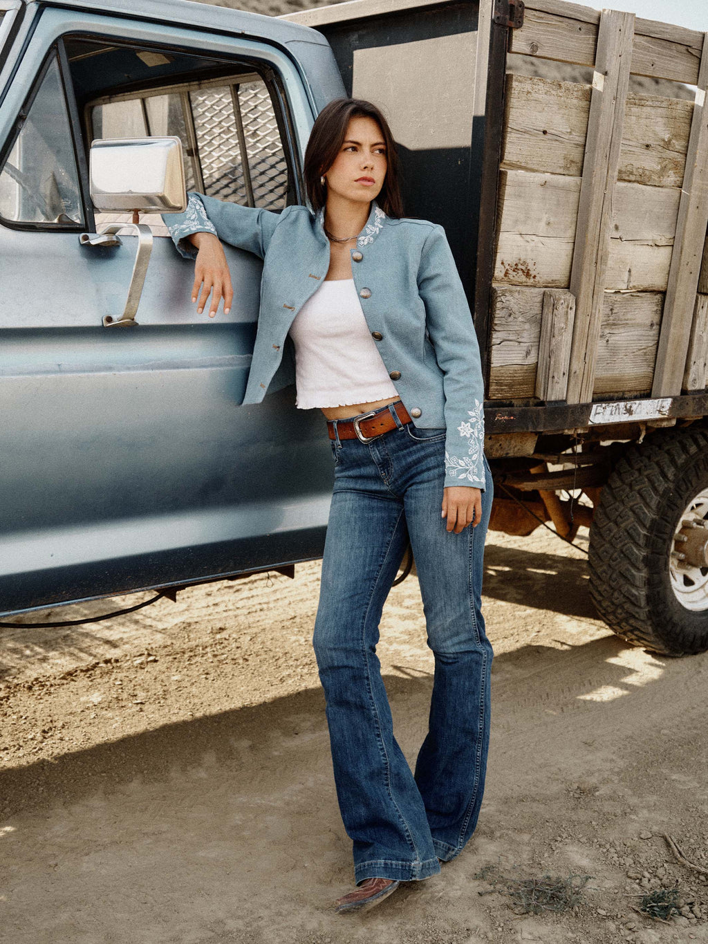 QUEEN OF THE RODEO BEADED DENIM JACKET - Schaefer Outfitter