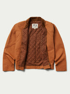 Women’s rust-orange ranch jacket with quilted inner layer and corduroy collar