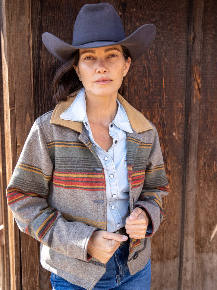 Women's Las Cruces Jacket With Leather Collar - Schaefer Outfitter