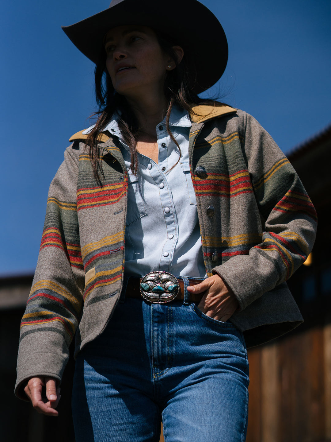 Women's Las Cruces Jacket With Leather Collar - Schaefer Outfitter