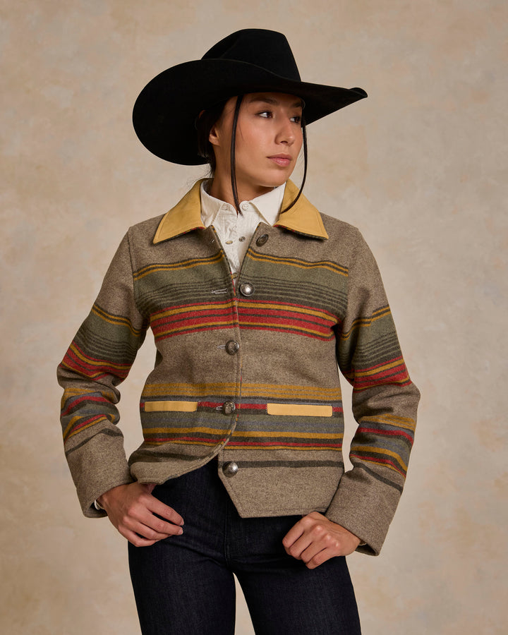 Women's Las Cruces Jacket With Leather Collar - Schaefer Outfitter