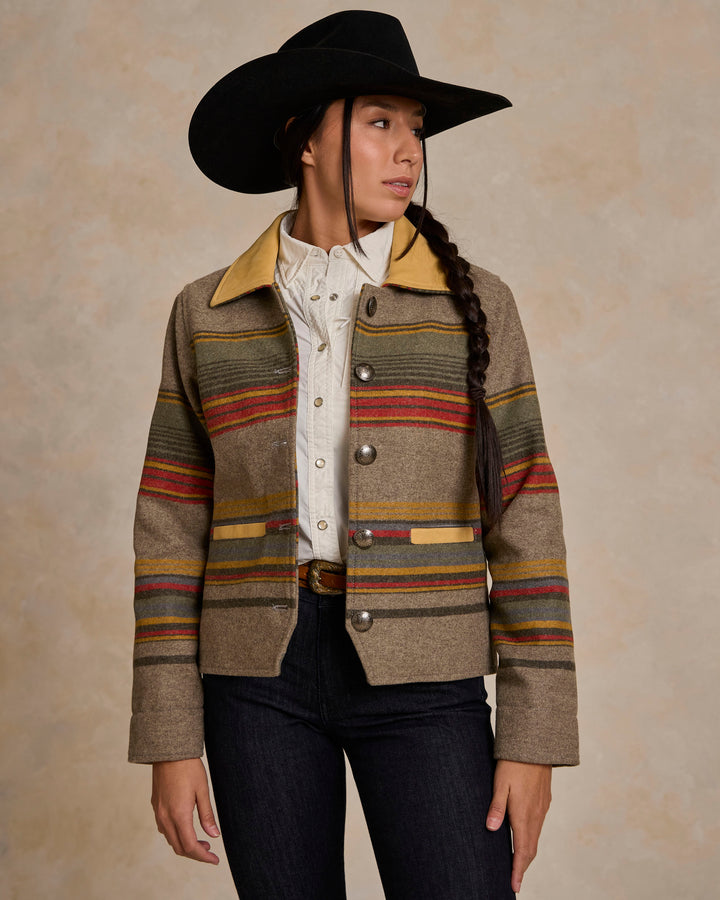 Women's Las Cruces Jacket With Leather Collar - Schaefer Outfitter