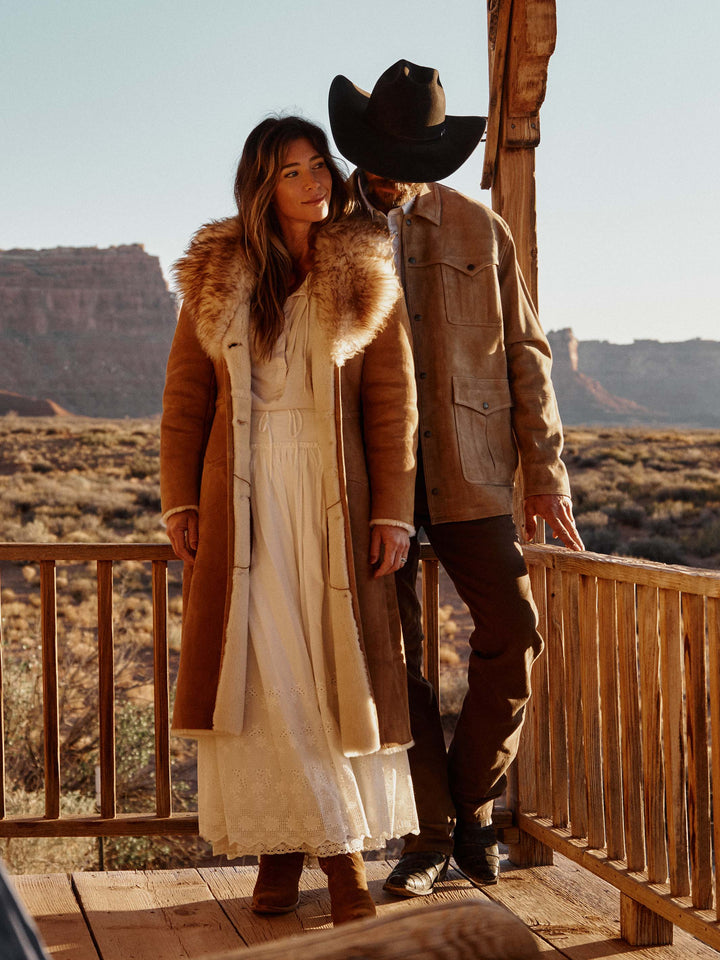 Women's Long Shearling Coat - Schaefer Outfitter