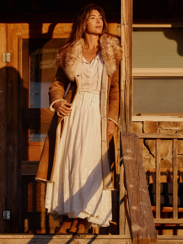 Women's Long Shearling Coat - Schaefer Outfitter