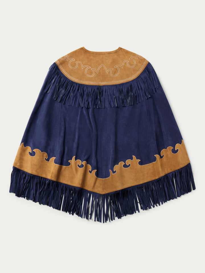 Women's Suede Fringe Cape - Schaefer Outfitter