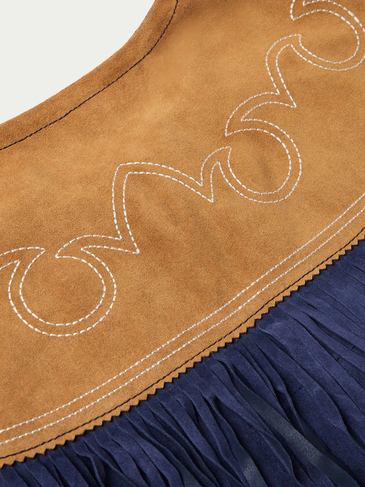Women's Suede Fringe Cape - Schaefer Outfitter