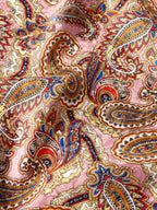 Rose paisley wild rag with ornate paisley pattern, full-coverage