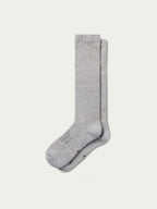Charcoal gray boot socks, ribbed ankle, with striped toe detail
