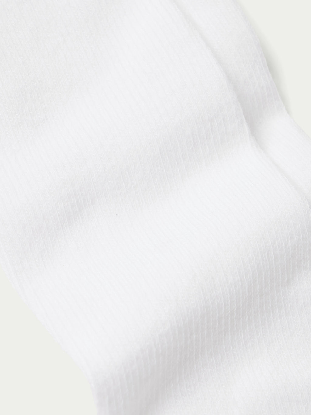 White boot socks with fine knit texture