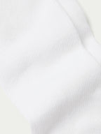White boot socks with fine knit texture