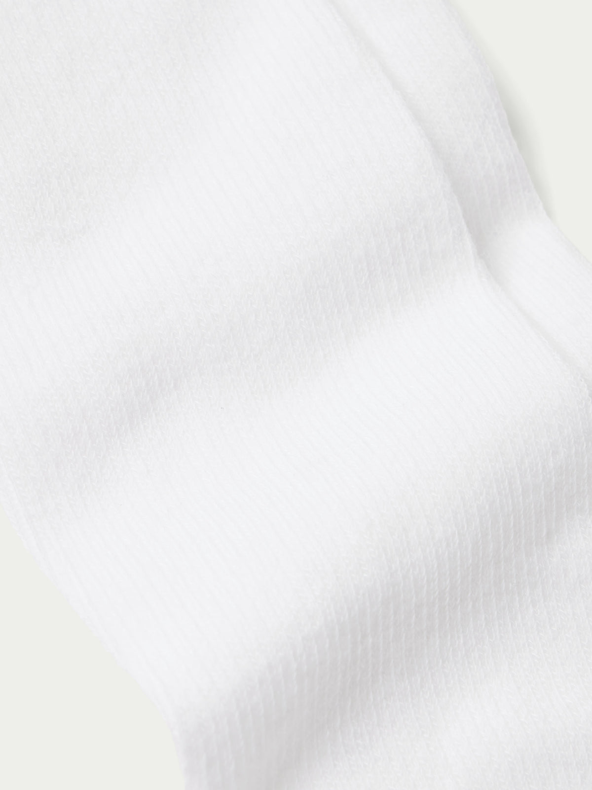 White boot socks with fine knit texture