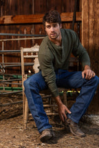 Ranch Hand® Reserve dungarees, dark blue denim with knee seams and stitched hems